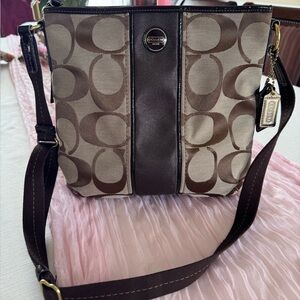 Coach Brown and Tan Crossbody Bag